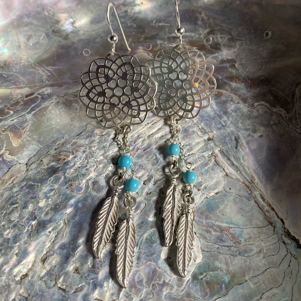 Sterling Silver dreamcatcher earrings